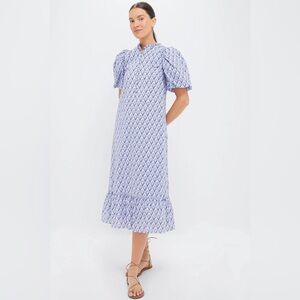 Periwinkle Trellis Floral Mimi Midi Dress